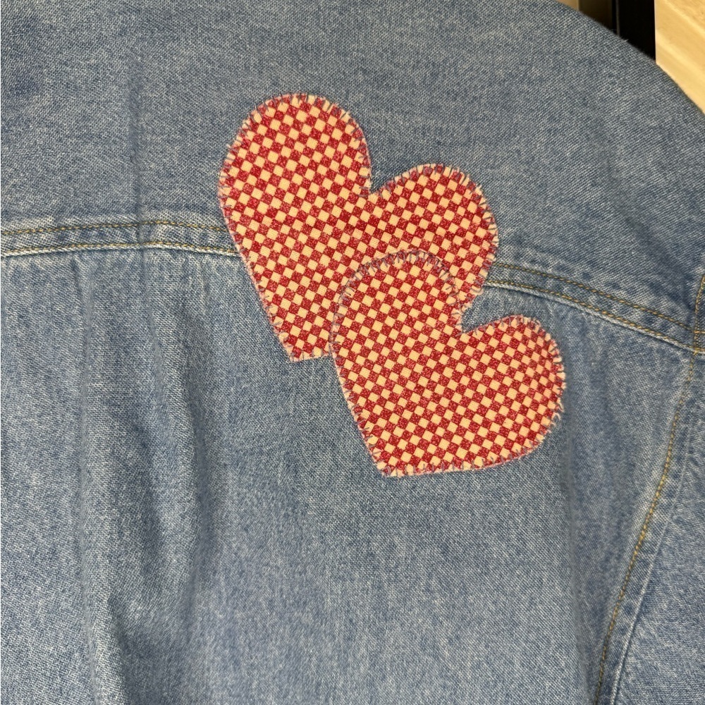 Vintage Sunbelt Sportswear Denim Patchwork Cottagecore Chicken Sun Heart - Picture 8 of 12